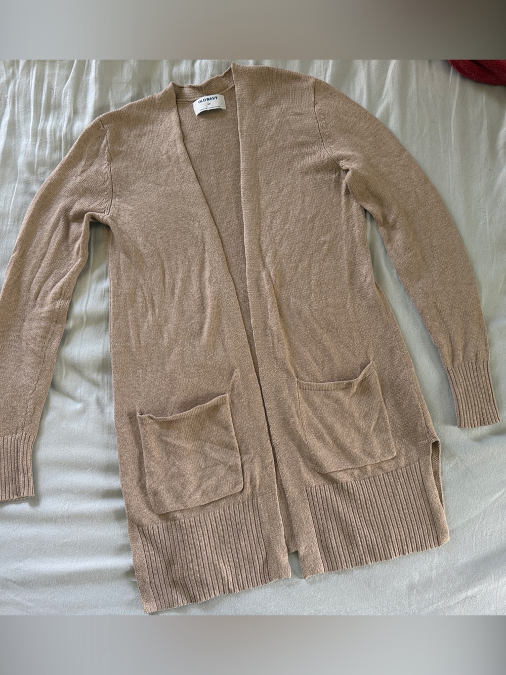 Old Navy Beige Open-Front Pocket Cardigan